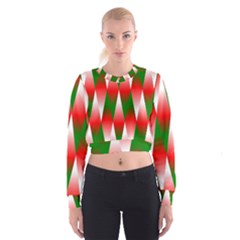 Christmas Geometric Background Cropped Sweatshirt by Sapixe