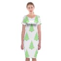 Background Christmas Christmas Tree Classic Short Sleeve Midi Dress View1