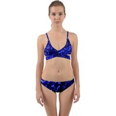 Lights Blue Tree Night Glow Wrap Around Bikini Set by Sapixe