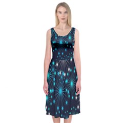 Wallpaper Background Abstract Midi Sleeveless Dress by Sapixe