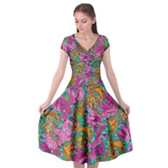 Flower Paisley 1 Cap Sleeve Wrap Front Dress by stephenlinhart