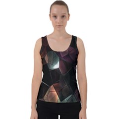 Crystals Background Design Luxury Velvet Tank Top by Sapixe