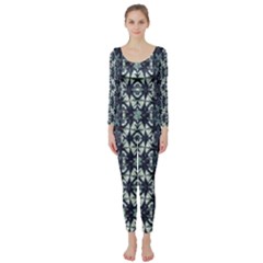 Intersecting Geometric Design Long Sleeve Catsuit by dflcprints