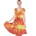 Board Conductors Circuits Cap Sleeve Front Wrap Midi Dress View1