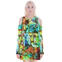 Birds   Caged And Free Velvet Long Sleeve Shoulder Cutout Dress View1