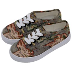 Vintage Map Kids  Classic Low Top Sneakers by ArtworkByPatrick