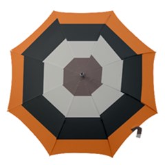 Orange Sand Charcoal Stripes Pattern Striped Elegant Hook Handle Umbrellas (small) by yoursparklingshop