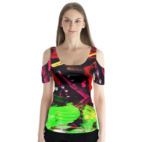 Spooky Attick 8 Butterfly Sleeve Cutout Tee  by bestdesignintheworld