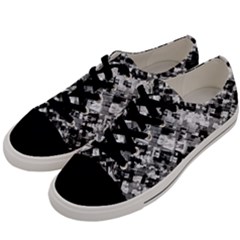 Black And White Patchwork Pattern Men s Low Top Canvas Sneakers by dflcprints