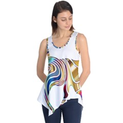 Horse Equine Psychedelic Abstract Sleeveless Tunic by Simbadda