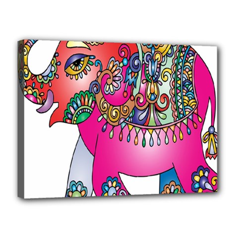 Elephant Pachyderm Animal Canvas 16  X 12  by Simbadda
