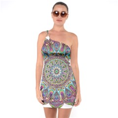 Mandala Decorative Ornamental One Soulder Bodycon Dress by Simbadda