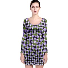 Hypnotic Geometric Pattern Long Sleeve Bodycon Dress by dflcprints