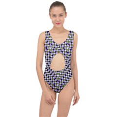 Hypnotic Geometric Pattern Center Cut Out Swimsuit by dflcprints