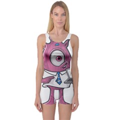 Business Education Logo Monster One Piece Boyleg Swimsuit by Simbadda
