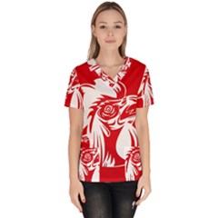 Cock Logo Emblem Symbol France Scrub Top by Simbadda