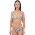 Leaves Texture Pattern Double Strap Halter Bikini Set View1