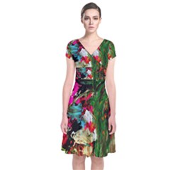 Sunset In A Mountains 1 Short Sleeve Front Wrap Dress by bestdesignintheworld