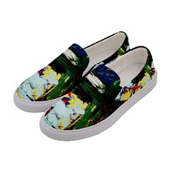Tumble Weed And Blue Rose 2 Women s Canvas Slip Ons by bestdesignintheworld