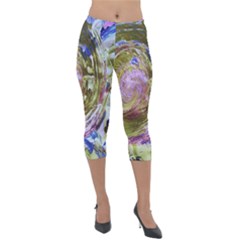 June Gloom 1 Lightweight Velour Capri Leggings  by bestdesignintheworld