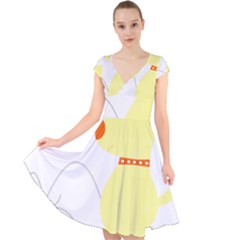 Mutt Dog Animal Domestic Vector Cap Sleeve Front Wrap Midi Dress by Nexatart