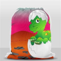 Dinosaur Dino Baby Dino Lizard Drawstring Bag (small) by Nexatart