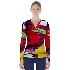 Balboa   Island On A Sand 19 V-neck Long Sleeve Top by bestdesignintheworld