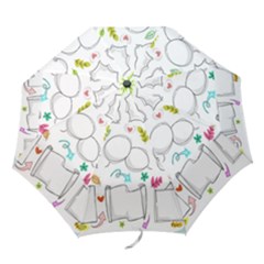 Set Chalk Out Chitchat Scribble Folding Umbrellas by Nexatart