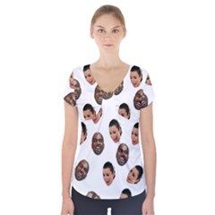 Crying Kim Kardashian Short Sleeve Front Detail Top by Valentinaart