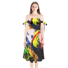 Global Warming 2 Shoulder Tie Bardot Midi Dress by bestdesignintheworld