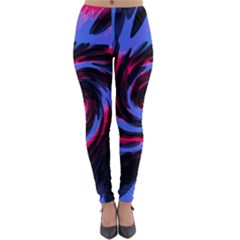 Swirl Black Blue Pink Lightweight Velour Leggings by BrightVibesDesign