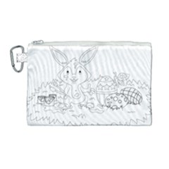 Coloring Picture Easter Easter Bunny Canvas Cosmetic Bag (large) by Sapixe