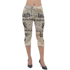 Motivational Calligraphy Grunge Lightweight Velour Capri Leggings  by Sapixe