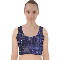 Networks Internet Social Velvet Racer Back Crop Top by Sapixe