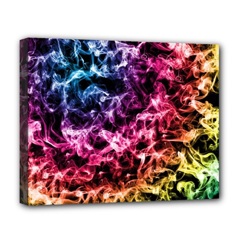 Smoke Colors Soul Black Blue Deluxe Canvas 20  X 16   by Sapixe