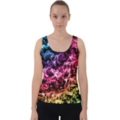 Smoke Colors Soul Black Blue Velvet Tank Top by Sapixe