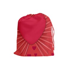 Background Texture Heart Love Drawstring Pouches (large)  by Sapixe