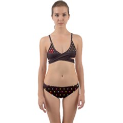 Design Background Reason Texture Wrap Around Bikini Set by Sapixe