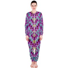 Climbing And Loving Beautiful Flowers Of Fantasy Floral Onepiece Jumpsuit (ladies)  by pepitasart
