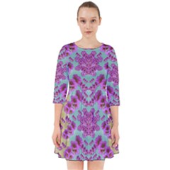 Climbing And Loving Beautiful Flowers Of Fantasy Floral Smock Dress by pepitasart