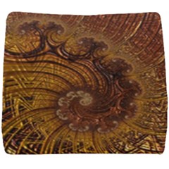 Copper Caramel Swirls Abstract Art Seat Cushion by Sapixe
