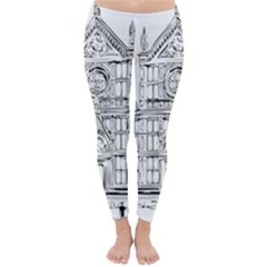 Line Art Architecture Church Italy Classic Winter Leggings by Sapixe