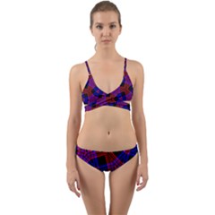 Pattern Abstract Wallpaper Art Wrap Around Bikini Set by Sapixe