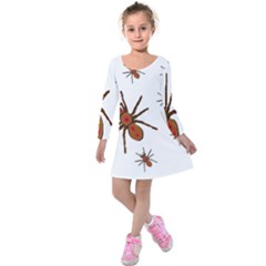 Nature Insect Natural Wildlife Kids  Long Sleeve Velvet Dress by Sapixe