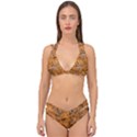 Leaves Motif Pattern Photo 2 Double Strap Halter Bikini Set View1