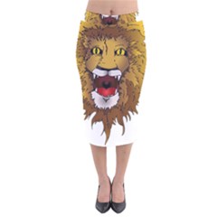 Lion Animal Roar Lion S Mane Comic Velvet Midi Pencil Skirt by Sapixe