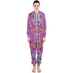 Fantasy Flower Festoon Garland Of Calm Hooded Jumpsuit (ladies)  by pepitasart