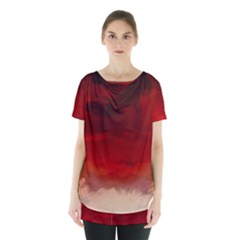 Flaming Skies Ominous Fire Clouds Skirt Hem Sports Top by Sapixe