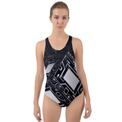 Technoid Future Robot Science Cut-out Back One Piece Swimsuit by Sapixe