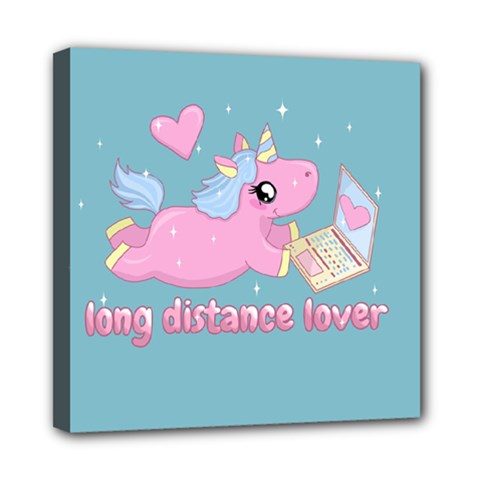 Long Distance Lover - Cute Unicorn Mini Canvas 8  X 8  by Valentinaart